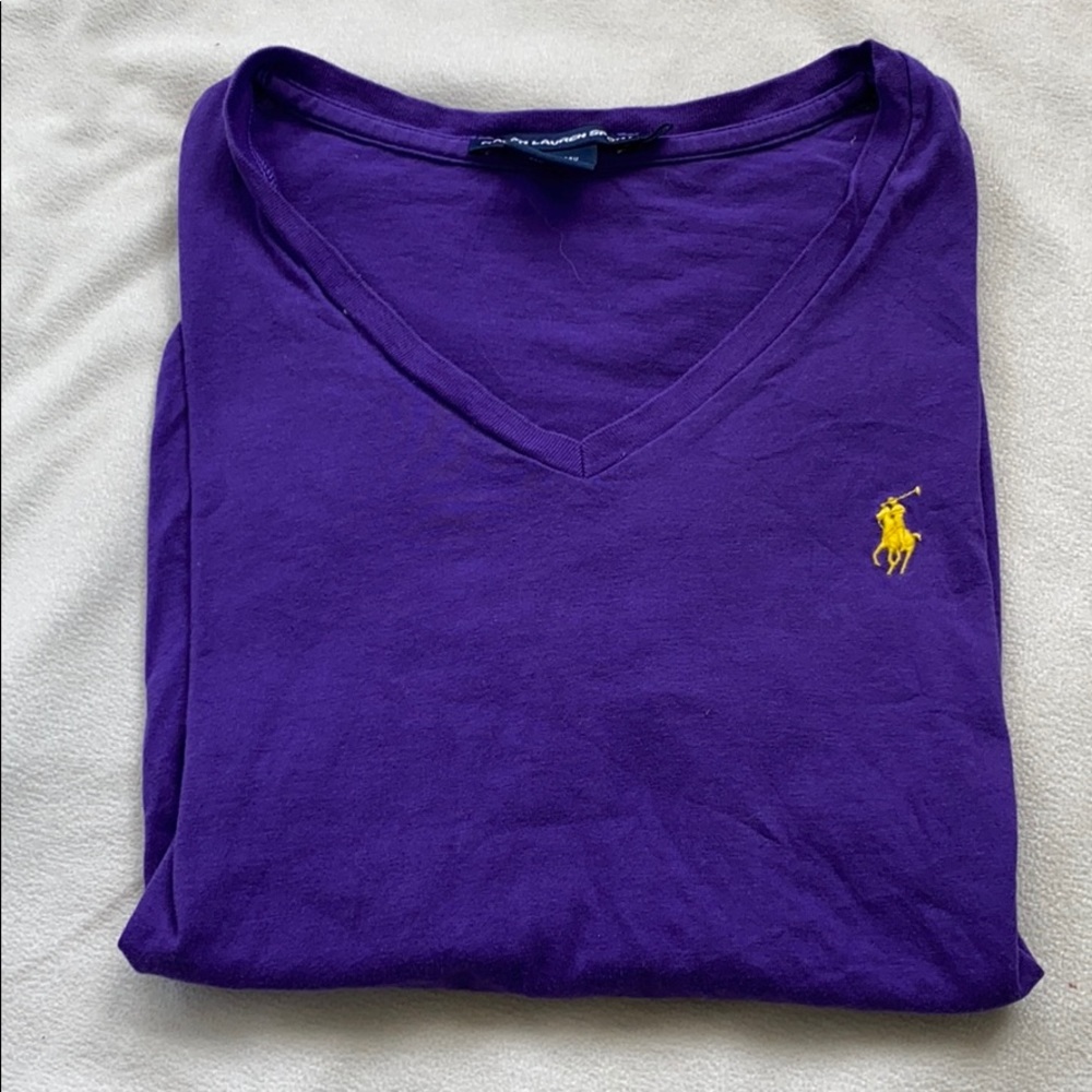 Purple v neck polo